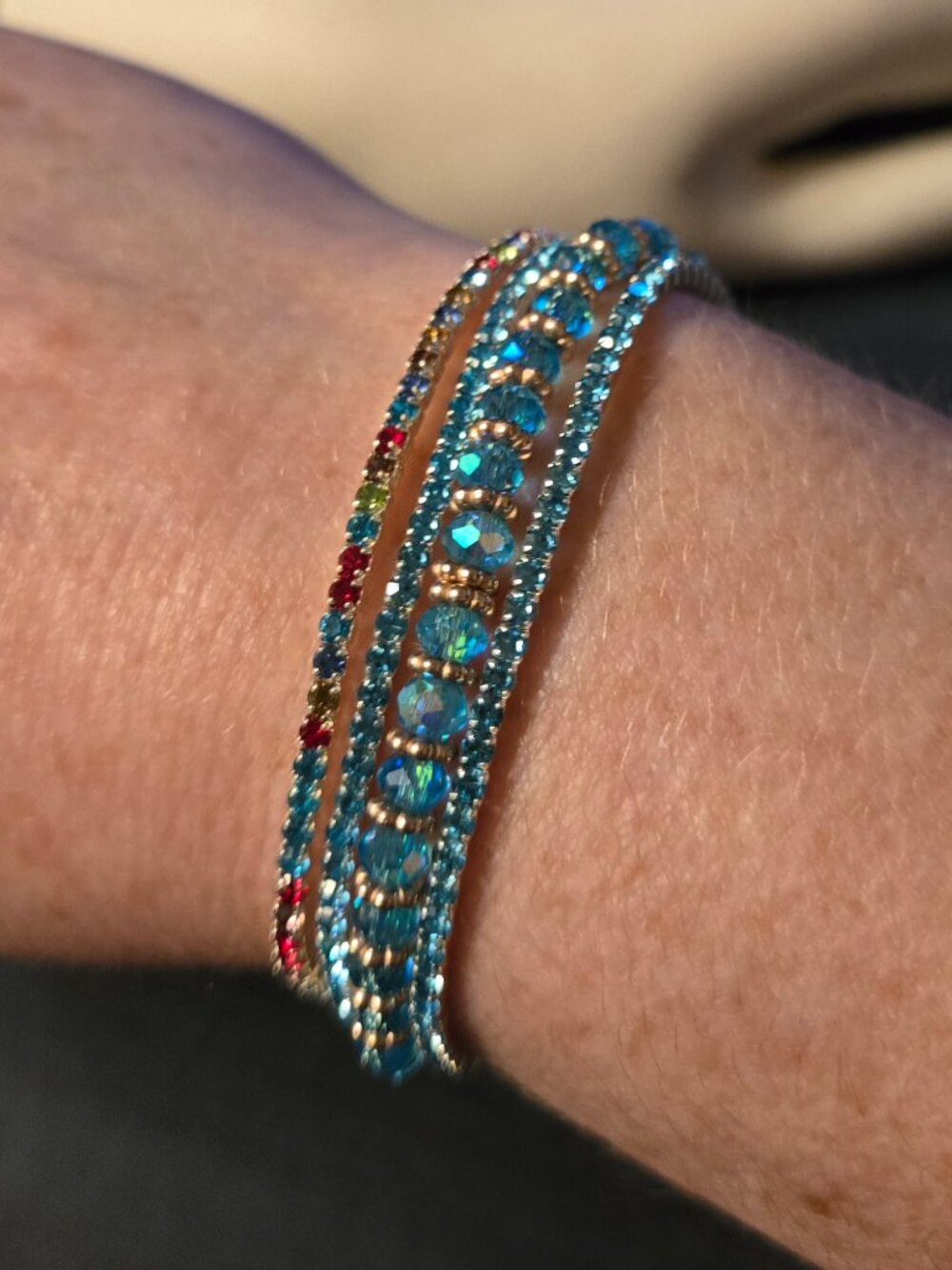 New Set of 4 Elastic crystal Bracelets